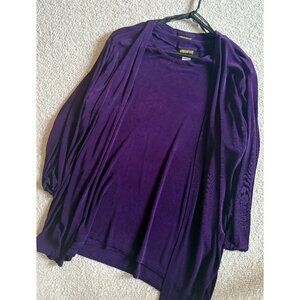 A Touch of Class Clothing Purple Top, Jacket, Pants set. (Plus Size)